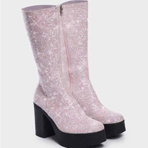 Dolls Kill x Lamoda
Pink Glitter People Pleaser Platform Boots